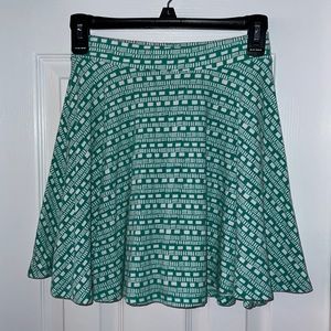 Green & White Skater Skirt - Size XS
